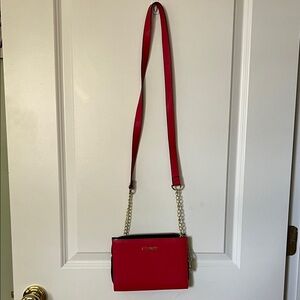 Steve Madden Red Crossbody Bag with Gold Chain